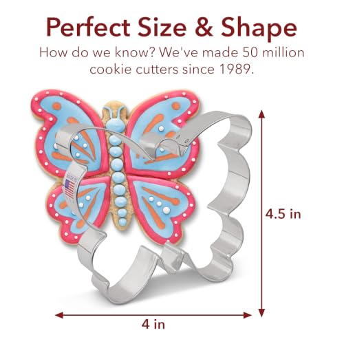 Ann Clark Large Butterfly/Moth Cookie Cutter, 4.5" Made in USA - style: 4.5" Butterfly