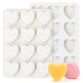 2 Inch Small Heart Shaped Silicone Molds for Chocolate, Candy, Cake, Soap (Set of 2, Cream) - color: Heart, size: 2 inch