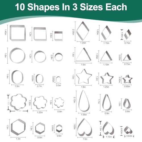 30PCS Mini Cookie Cutters Shapes Set with Box for Kids
