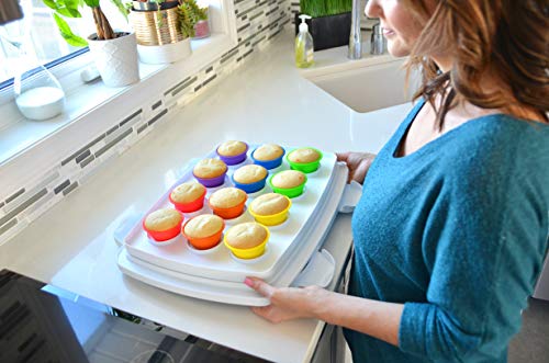| Professional Silicone Baking Cups | Premium 12 Piece Set | Reusable Cupcake Muffin Pans | BPA Free - size: Standard