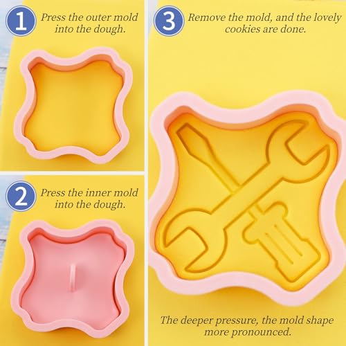 8Pcs Construction Tools Cookie Cutter Plastic Hardware Shaped Baking Molds