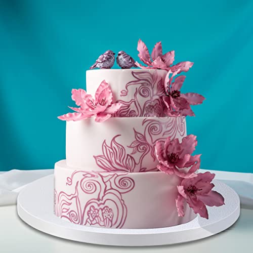 White Cake Drums Round 12 Inch Cake Boards with 1/2-Inch Thick Smooth Edges for Multi Tiered Birthday Wedding Party Cakes Drum Board - size: 12 Inch (4 PCS)