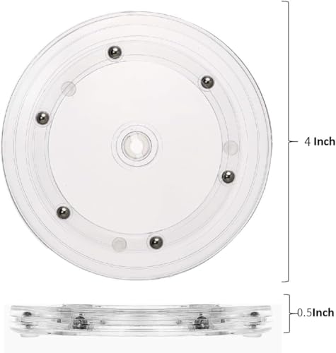 SANGLE SOPFFY 4-Inch Round Acrylic Cookie Turntable with Non-Slip Mat | Cake & Cupcake Decorating Rotary Stand (4Inch-2PC) - size: 4 Inch-2PC