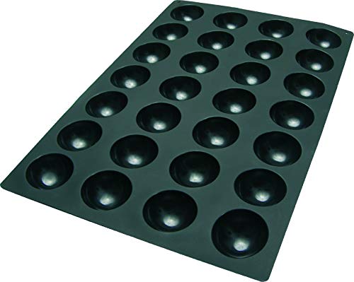 Silikomart SQ003 28 Compartment Semi-Spheres Silicone Baking Mold - 2 3/4" x 2 3/4" x 1 3/8" Cavities