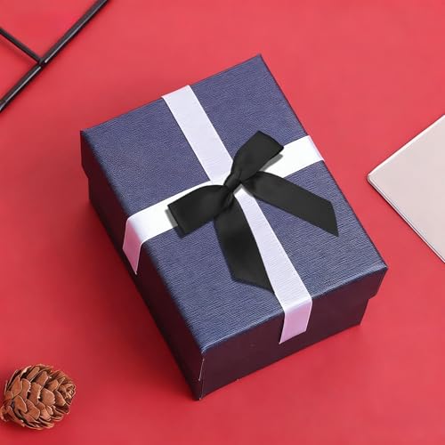 50 Pcs Satin Bows with Twist Ties, 2.5 Inch Gift Wrapping Bows, Black - color: Black