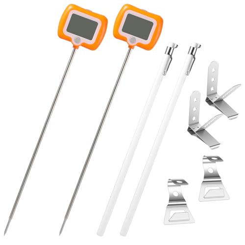 2 Pcs Digital Candy Thermometer with Pot Clip, Instant Read Thermometer