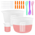 Silicone Resin Measuring Cups, 600ml with Stir Sticks - color: 2PCS 600ml