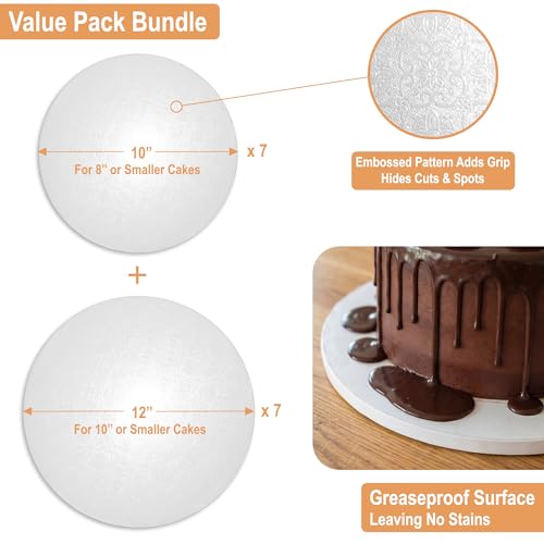 BOARDS+ Cake Drums 10 & 12 Inch Set (7 Pack Per Size) Value Bundle - size: 10"+12"