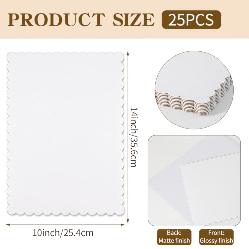 14 * 10 Inch Wave Cake Boards 25-Packs Squares Base Food-Grade Cardboard Wave Cake Plate for Wedding Birthday Pizza Desserts Parties Food Bottoms - size: 14*10inch / 25pcs