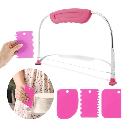 Cake Leveler & Slicer, Adjustable Cake Cutter Slicer Leveler - color: Rose Red