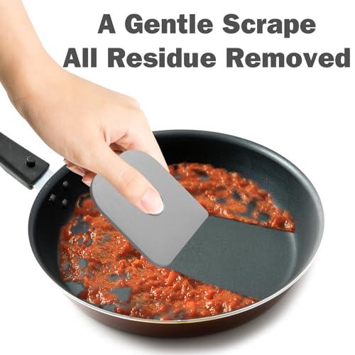 Pan Scraper, 10Pcs Pot & Dish Scraper Plastic, Sturdy Scraper Kitchen Tool - color: Gray, size: 10 Pcs