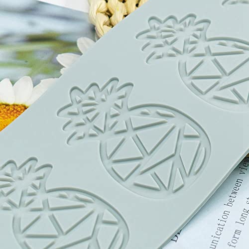 TUKE 3D Hollow Lace Fondant Molds Fruits Leaf Shape Lace Mat Party Cake Decoration Tool Cupcake Mat Silicone Molds for Polymer Clay Chocolate Baking Gummy Mould (Pineapple_10.16x3.4x0.08inch_K) - size: Pineapple_10.16x3.4x0.08inch_K