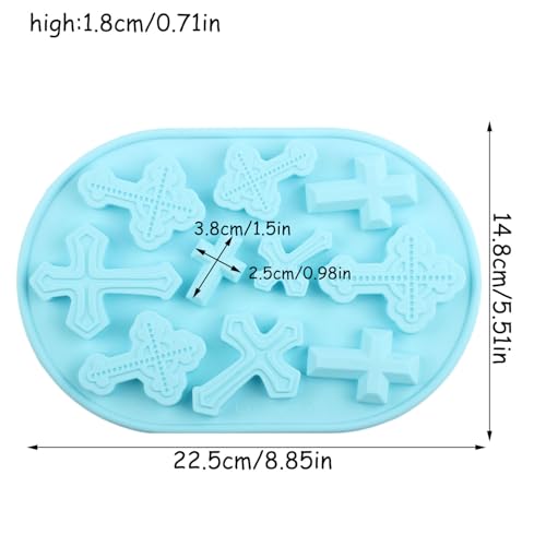10 Cavity Cross Silicone Candy Molds Set Of 2