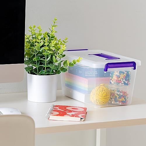 IRIS USA Storage Bins with Lids |Made in USA| 5 Qt - (6-Pack) - Clear - color: Clear, size: 5 Qt. - 6 Pack, style: STACK & CARRY