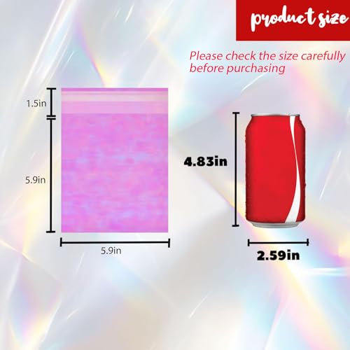 200Pcs Iridescent Cookie Bags,Self Sealing Cellophane Treat Bags - color: Iridescent-pink, size: 5.5 x 5.5 inch