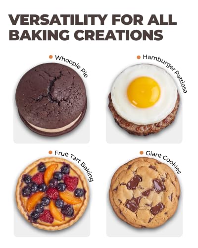Bake Choice Muffin Top Pan, 4-Cup Hamburger Bun Pan, 4' Baking Pan 2 Pack