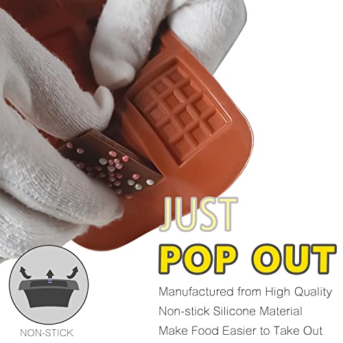 Anaeat Silicone Break Apart Chocolate Molds, Set of 4 Flexible Non-Stick Silicone Candy Protein and Energy Bar Molds for Mini Rectangle Chocolates and Candies - Just Pop Out - color: Break Apart Chocolate (4 Pack)