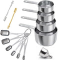 13pcs Stainless Steel Measuring Cups and Spoons Set for Spice Jars - size: 13PCS