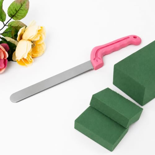 FLOFARE Floral Foam Knife for Professional Cutting of Flower Foam Blocks Useful for Fresh & Artificial Flower Arrangements, Florist Supplies for DIYs, Arts, Crafts & Weddings - 14.2 inch Pink - size: 14.2" Florist Knife