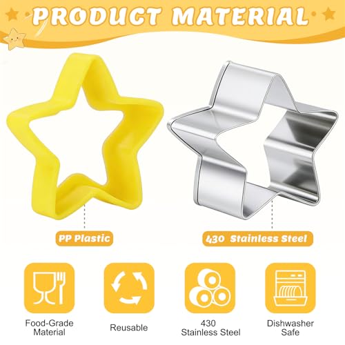 Nifogo Star Cookie Cutters 5 Pcs - color: B-Yellow 5pcs