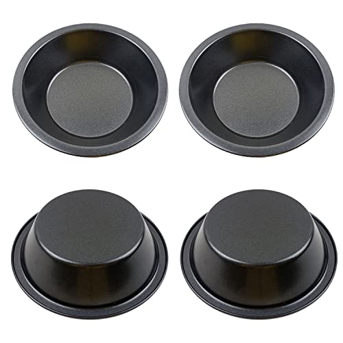 Mini Pie Pans 5 Inch, 4 Pieces Nonstick Round Pot Pie Plates - style: Round Edge 4PCS