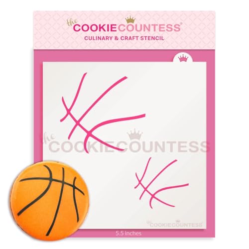 The Cookie Countess Basketball 2 Sizes Stencil