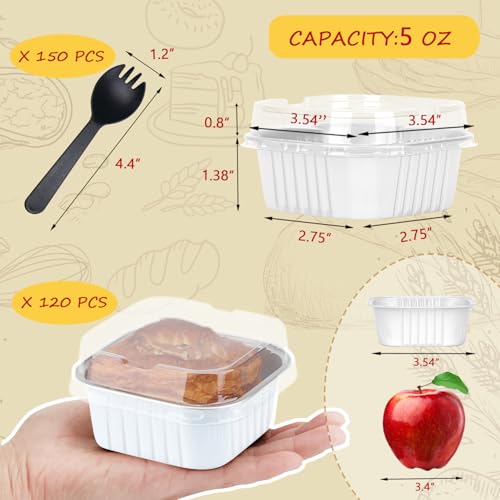 LNYZQUS 5oz Mini Cake Pans with Lids, Individual Brownie Tins 120 Pack - color: White, size: 120 Pack