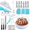 79PCS Cake Decorating Kit with Revolving Cake stand Turntable for Beginner - size: 79PCS Cake Decor Kit