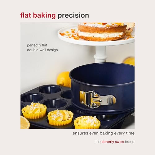 Zyliss E980192 Non-Stick Baking Sheet | Carbon Steel | Dark Blue | Baking Tin/Bakeware/Roasting | Dishwasher Safe | 5 Year Guarantee - style: Baking Sheet