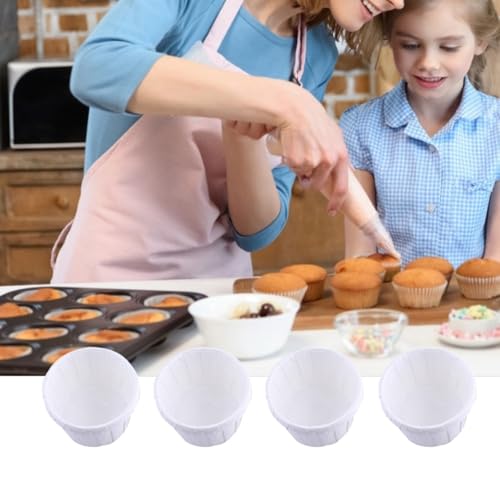 100Pcs Paper Baking Cups, Polka Dot Cupcake Liners, Mini Muffin Wrappers for Party and Wedding, 1.97x1.5x1.18 in(White) - color: White