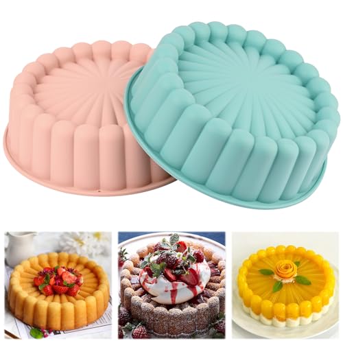 HUAKENER 2 Pcs Charlotte Cake Pan, 8 Inch Round Cake Pan - size: 8 Inch Charlotte