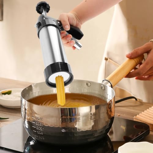 Churro Maker Kit with 16 Discs, 8 Nozzles & Piping Bag, Cookie Press