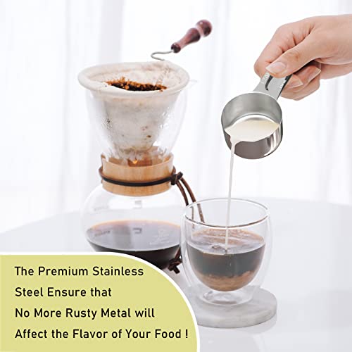 1PCS 1/2CUP(120ml, 4oz) Measuring Cup, 18/8 Stainless Steel Measure Scoop - size: 1/2cup|120ml|4oz