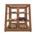 KoolMore 21 in. Dark Wood Slanted Countertop Dry Bakery Display Case, Bread, Pastry and Dessert Display with Tempered Glass - color: Dark Wood / Slanted, size: 21 in.