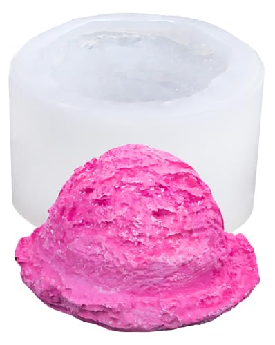 Ice Cream Ball Silicone Mold with Edge, Multi-Use Mold for Chocolate, Fondant, Soap, Candles & DIY Desserts, Perfect for Weddings, Birthdays & Parties - color: Ice cream scoop