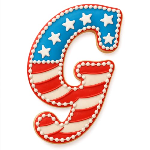 Mighty Gadget Fancy Cursive Letter A to Z Cookie Cutter - 4" Tall Alphabet Baking Mold (Random Color) (G) - color: G