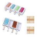 2 pcs Popsicle Molds, small 4 Cavities Cake Pop Silicone Molds Ice Cream Cakesicle Molds for DIY Popsicle with 100 Wooden Sticks - size: M