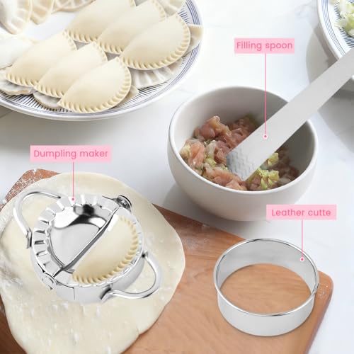 8PCS Ravioli Maker Press Set,for Homemade Pasta,Dumpling,Pastry Kit(Pink) - color: Pink