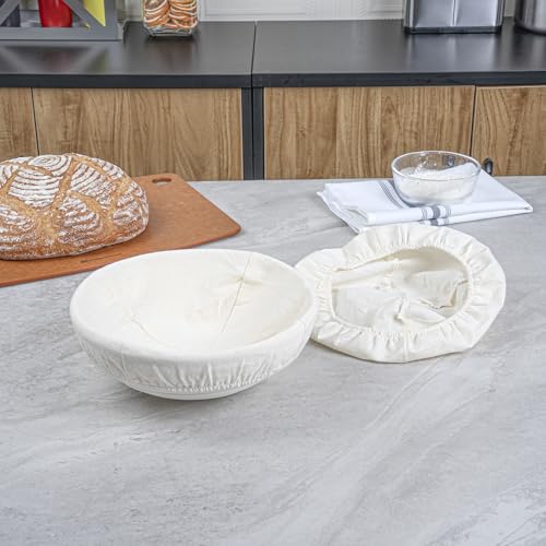 Restaurantware 9 In Rattan Banneton Proofing Baskets, 2 Liners, 10 Ct - size: Round-10 Count