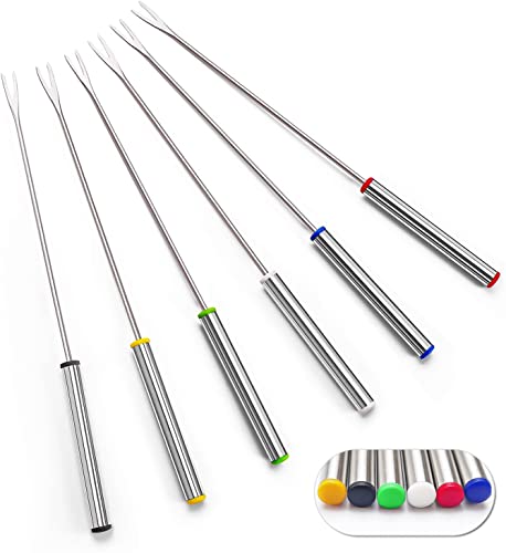 6 PCS Fondue Forks, 9.5 Inch Cheese Fondue Skewer Smores Sticks - size: 6-Forks