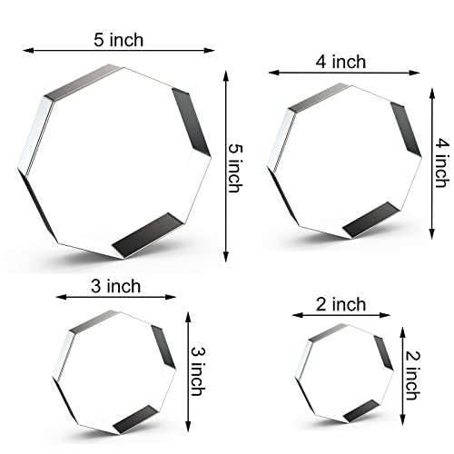 Octagon Cookie Cutter Set for Baking - 5 Inch, 4 Inch, 3 Inch, 2 Inch - Geometric Polygon Frame Plaque Cookie Cutters Shapes Molds - Stainless Steel - color: Octagon