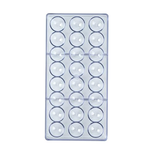 Restaurantware-Pastry Tek 10.8 x 5.3 Inch Chocolate Shaping Mold, 1 Freezable Candy Mold - 24 Cavities, Soccer Ball-Shaped, Clear Polycarbonate, For Chocolate, Dishwashable, Easy To Release - size: 1 Count | 10.8 x 5.3 Inch, style: Soccer Ball