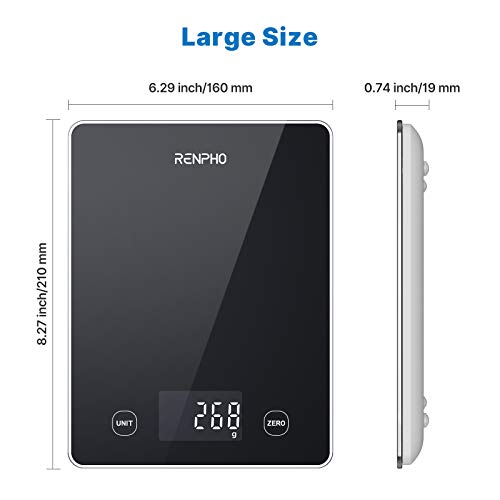 RENPHO Smart Food Scale with Nutritional Calculator, Bluetooth App, Black - color: Black