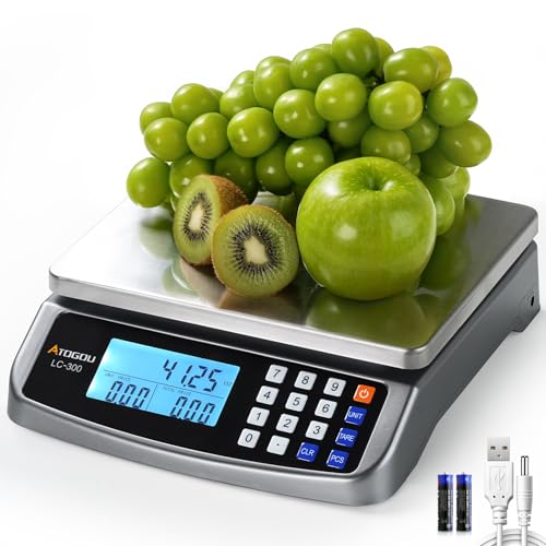 Atogou 110lb Food Scale, Commercial Kitchen Scale with Price Computing - style: Grey 110lb/50kg