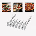 Wheel Adjustable Pasta Cutter with Handle - Stainless Steel Multi-Tool for Baking Pastry, Pizza, Noodles & Pie Crust (7 Roller) - color: 7 Roller