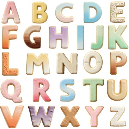 Capital Letter Alphabet Shaped Cookie Cutters Set Stainless Steel 26Pcs 2in - size: 2-Inch