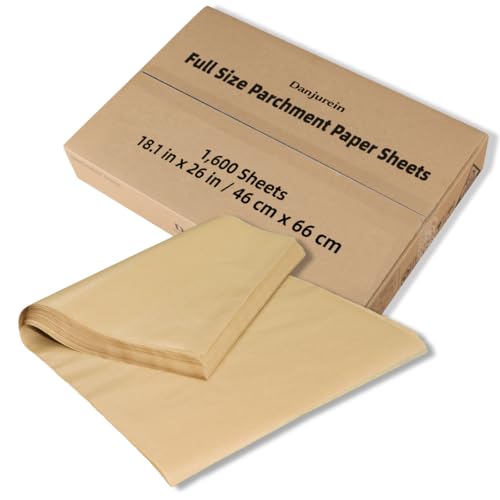 18x26" 1600 Bulk Sheets Commercial Grade Full Size Baking Parchment Paper - color: Brown, size: 18.1"×26" (46×66cm) - 1600 sheets