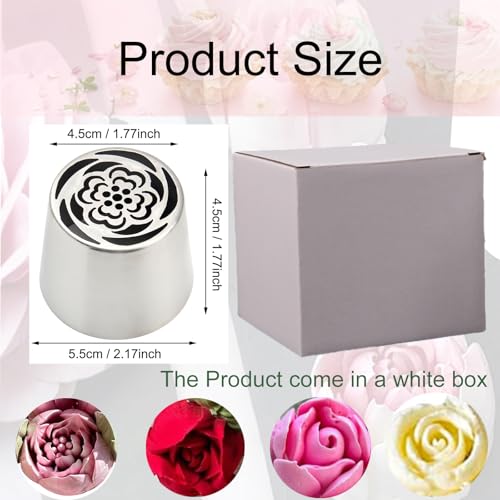 4pcs Russian Piping Tips Set Extra Large Stainless Steel Flower Icing Tips