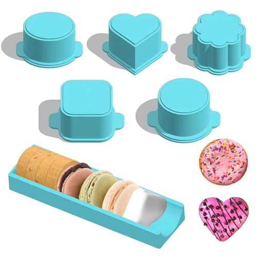 Joyzan Cake Pop Mold Set, 6PCS Heart Square Cloud Oval Baking Cutter Pusher