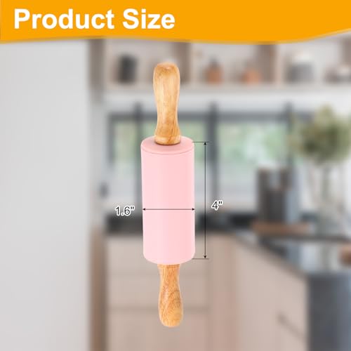 uxcell 4 Inch Silicone Rolling Pin Small Dough Roller Pink - color: Pink, size: 4 Inch